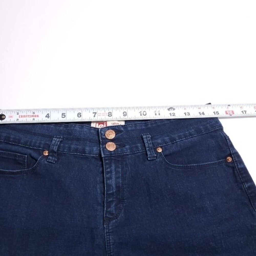 LEI High Rise Tatum Denim Stretch Jean Shorts 11 Juniors Dark Wash Indigo - Picture 7 of 10